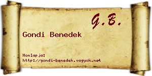 Gondi Benedek névjegykártya